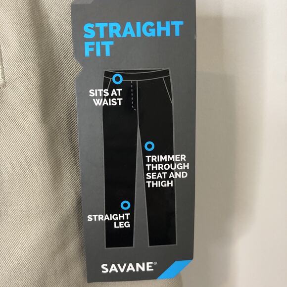 Savane NWT Flat Front Big & Tall Expandable Waist Performance Chino Pants 38X36 - Picture 3 of 8